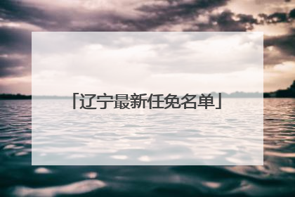 辽宁最新任免名单